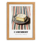 Camembert – on Striped Tablecloth, Cheese Painting, set in oak frame
