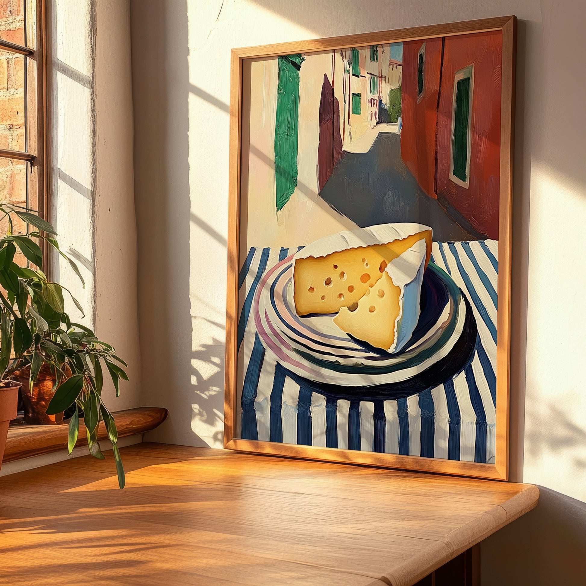 Swiss – Italian Café on the Corner, Cheese Poster, clean layout with no caption