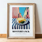 Monterey Jack – Italian Street Café Scene, Cheese Wall Decor, in wooden frame leaning on the floor