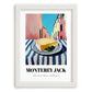 Monterey Jack – Italian Street Café Scene, Cheese Wall Decor, placed in minimal white frame