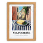 Vegan – Italian Urban Café Scene, Cheese Art, set in oak frame
