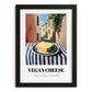 Vegan – Italian Urban Café Scene, Cheese Art, in sleek black frame