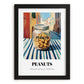 Peanuts – Italian Café on the Corner, Nuts Illustration, in sleek black frame
