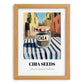 Chia Seeds – Italian Street Café Scene, Nuts Poster, set in oak frame