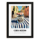 Chia Seeds – Italian Street Café Scene, Nuts Poster, in sleek black frame