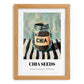 Chia Seeds – on Striped Tablecloth, Nuts Wall Decor, set in oak frame