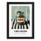 Chia Seeds – on Striped Tablecloth, Nuts Wall Decor, in sleek black frame