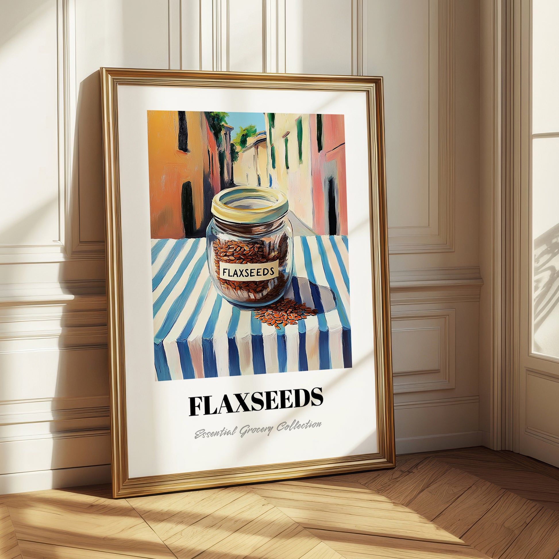 Flaxseeds – Italian Outdoor Café Scene, Nuts Art