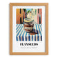 Flaxseeds – Italian Outdoor Café Scene, Nuts Art, set in oak frame
