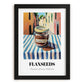 Flaxseeds – Italian Outdoor Café Scene, Nuts Art, in sleek black frame