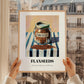 Flaxseeds – on Striped Tablecloth, Nuts Print, styled in a charming Paris street view