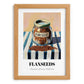 Flaxseeds – on Striped Tablecloth, Nuts Print, set in oak frame