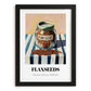 Flaxseeds – on Striped Tablecloth, Nuts Print, in sleek black frame