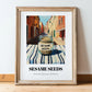 Sesame Seeds – Italian Café on the Corner, Nuts Wall Art, in wooden frame leaning on the floor