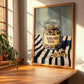 Sunflower Seeds – on Striped Tablecloth, Nuts Illustration, clean layout with no caption