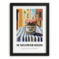 Sunflower Seeds – Italian Café on the Corner, Nuts Illustration, in sleek black frame