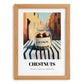 Chestnuts – Italian Outdoor Café Scene, Nuts Art, set in oak frame