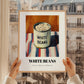 White Beans – on Striped Tablecloth, Canned Vegetables Painting, styled in a charming Paris street view