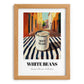 White Beans – Italian Urban Café Scene, Canned Vegetables Still Life, set in oak frame