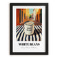 White Beans – Italian Urban Café Scene, Canned Vegetables Still Life, in sleek black frame