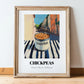 Chickpeas – Italian Café on the Corner, Canned Vegetables Illustration, in wooden frame leaning on the floor