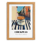 Chickpeas – Italian Café on the Corner, Canned Vegetables Illustration, set in oak frame