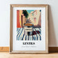 Lentils – Italian Outdoor Café Scene, Canned Vegetables Wall Art, in wooden frame leaning on the floor