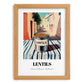 Lentils – Italian Outdoor Café Scene, Canned Vegetables Wall Art, set in oak frame
