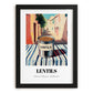 Lentils – Italian Outdoor Café Scene, Canned Vegetables Wall Art, in sleek black frame
