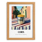 Corn – Italian Urban Café Scene, Canned Vegetables Painting, set in oak frame