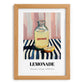 Lemonade – on Striped Tablecloth, Lemonade Poster, set in oak frame