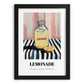 Lemonade – on Striped Tablecloth, Lemonade Poster, in sleek black frame