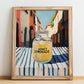 Honey Lemonade – Italian Street Café Scene, Lemonade Still Life, no-text version framed in wood