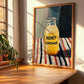 Honey Lemonade – on Striped Tablecloth, Lemonade Illustration, clean layout with no caption