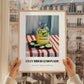 Cucumber Lemonade – on Striped Tablecloth, Lemonade Poster, styled in a charming Paris street view