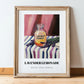 Lavender Lemonade – on Striped Tablecloth, Lemonade Print, in wooden frame leaning on the floor