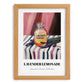 Lavender Lemonade – on Striped Tablecloth, Lemonade Print, set in oak frame