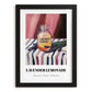 Lavender Lemonade – on Striped Tablecloth, Lemonade Print, in sleek black frame