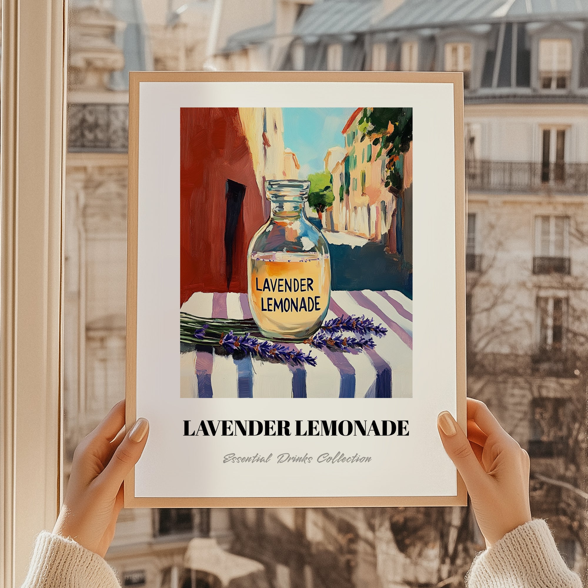 Lavender Lemonade – Italian Café on the Corner, Lemonade Art, styled in a charming Paris street view