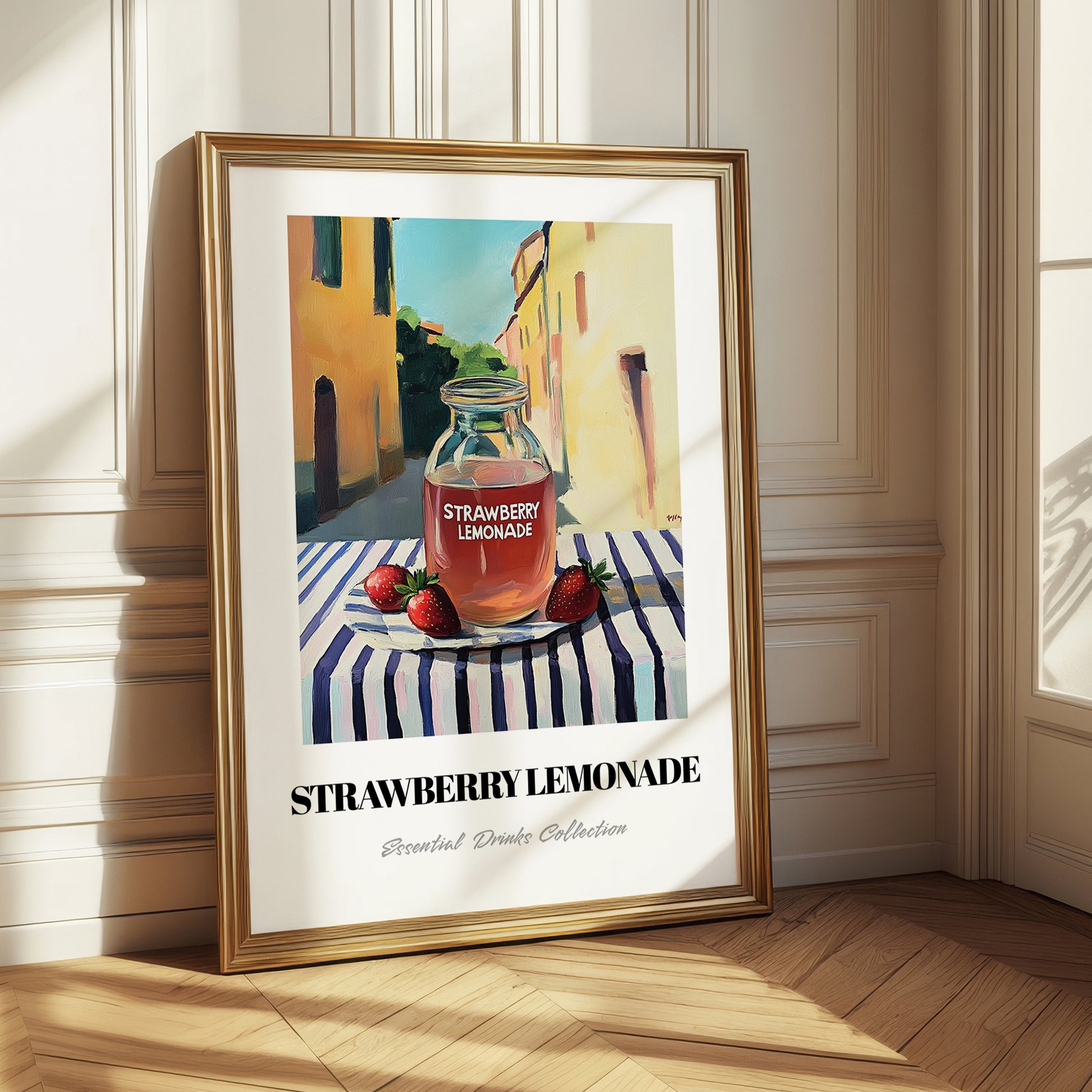 Strawberry Lemonade – Italian Street Café Scene, Lemonade Poster