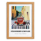 Strawberry Lemonade – Italian Street Café Scene, Lemonade Poster, set in oak frame