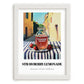 Strawberry Lemonade – Italian Street Café Scene, Lemonade Poster, placed in minimal white frame