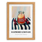 Raspberry Lemonade – on Striped Tablecloth, Lemonade Painting, set in oak frame