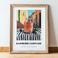 Raspberry Lemonade – Italian Outdoor Café Scene, Lemonade Wall Print, in wooden frame leaning on the floor