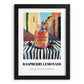 Raspberry Lemonade – Italian Outdoor Café Scene, Lemonade Wall Print, in sleek black frame