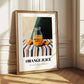 Orange Juice – on Striped Tablecloth, Lemonade Poster