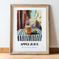 Apple Juice – Italian Café on the Corner, Lemonade Painting, in wooden frame leaning on the floor