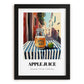 Apple Juice – Italian Café on the Corner, Lemonade Painting, in sleek black frame