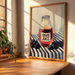 Grape Juice – on Striped Tablecloth, Lemonade Print, clean layout with no caption