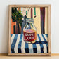 Grape Juice – Italian Café on the Corner, Lemonade Wall Illustration, no-text version framed in wood